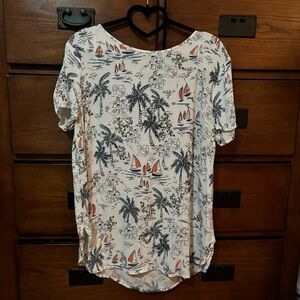 Lauren Conrad Mediterranean Seaside Rayon Blouse, Women’s Size Large